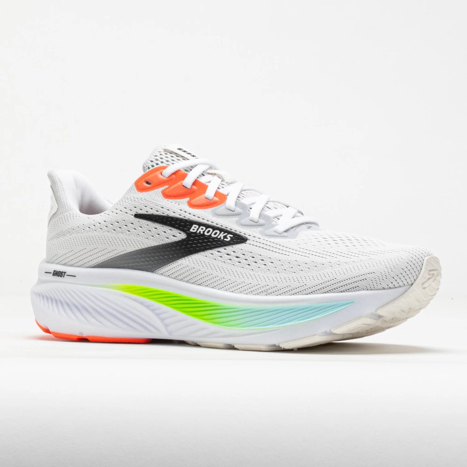 Brooks Ghost 17 Men's White/Pink Clay/Gecko - Image 5