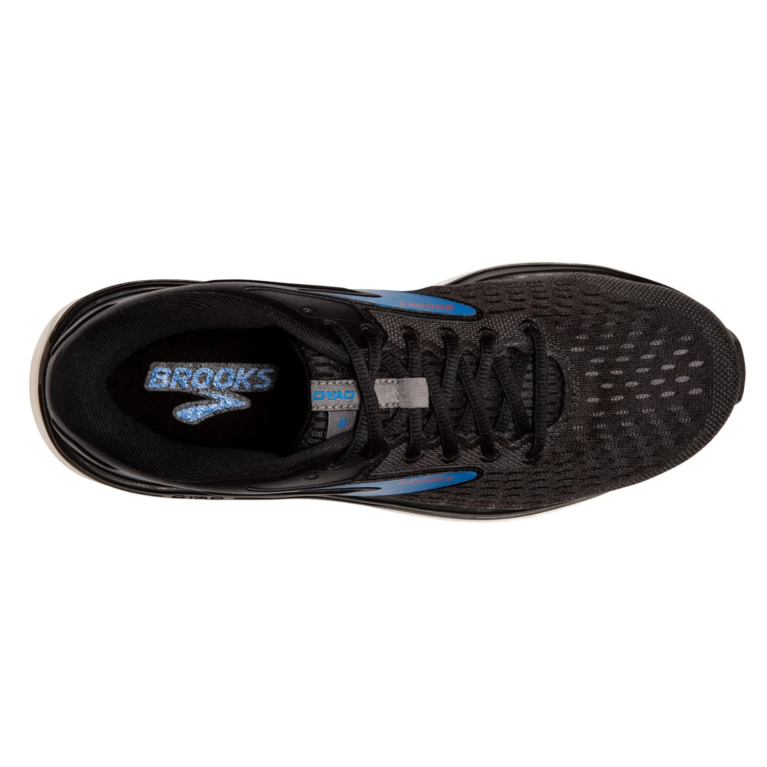BROOKS Men's Dyad 11 Running Shoe - Black/Ebony/Blue- Extra Wide (4E) - Image 5