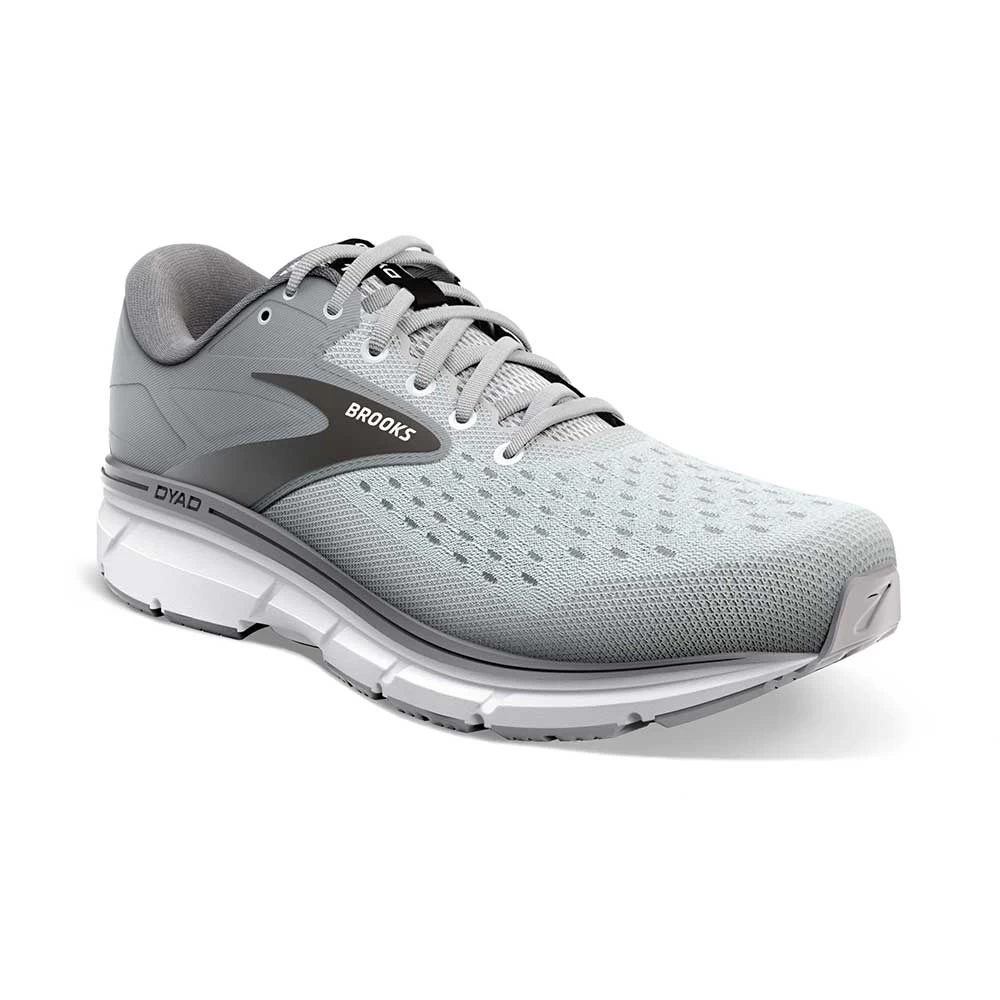 BROOKS Men's Dyad 11 Running Shoe - Grey/Black/White - Wide (2E) - Image 3