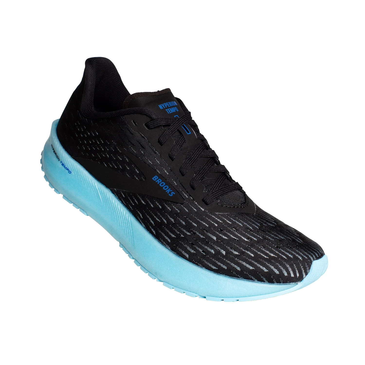 BROOKS Men's Hyperion Tempo Running Shoe - Black/Iced Aqua/Blue - Regular (D) - Image 5
