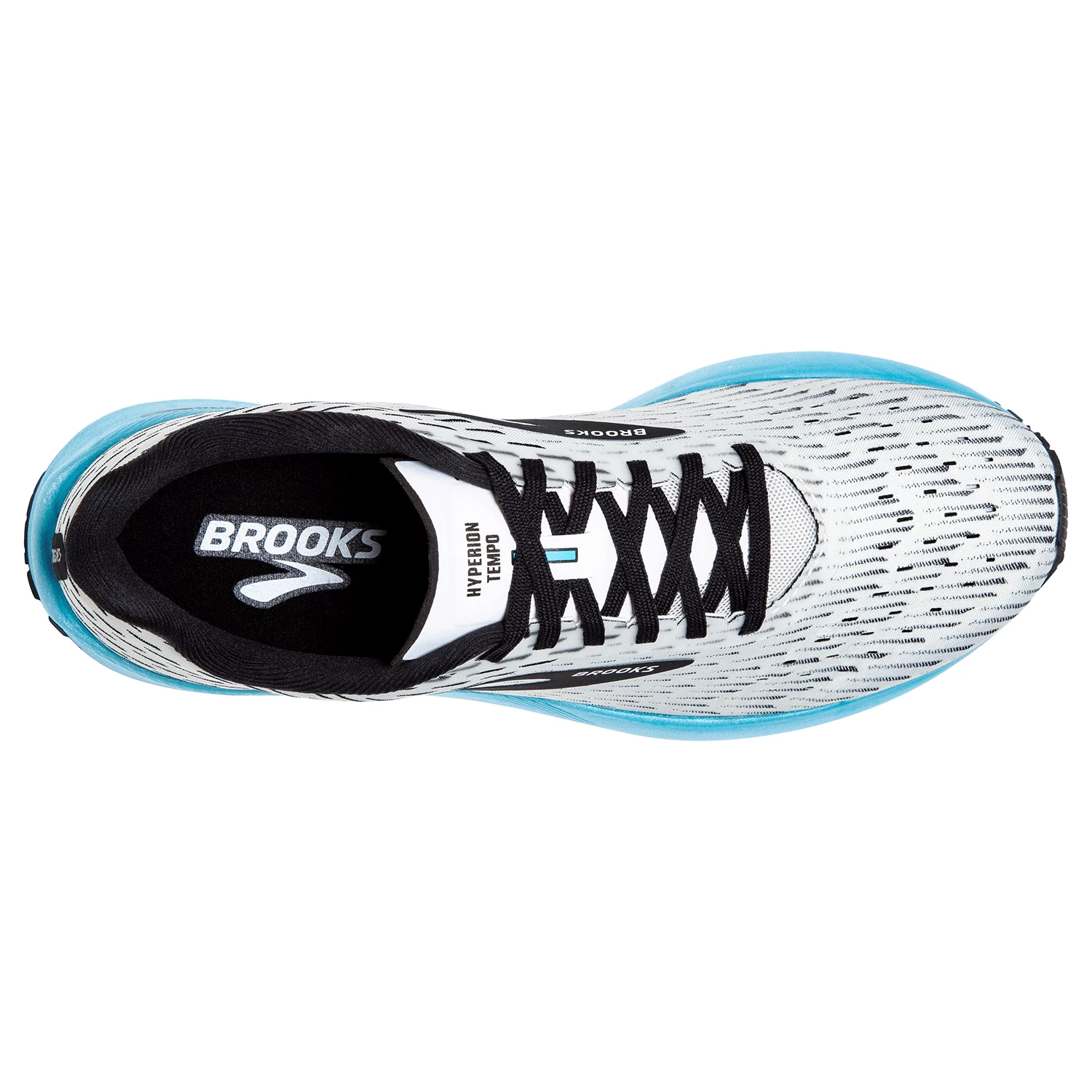 BROOKS Men's Hyperion Tempo Running Shoe - White/Black/Iced Aqua - Regular (D) - Image 5