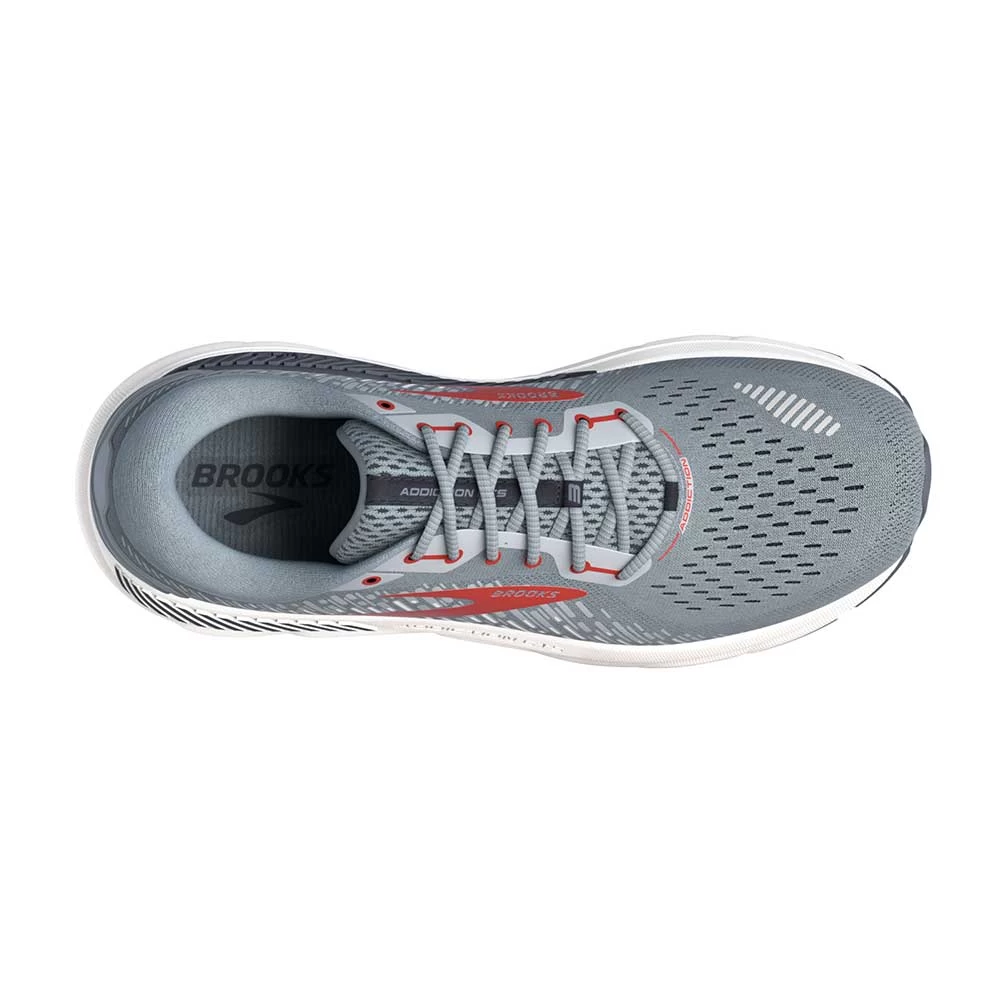 BROOKS Men's Addiction GTS 15 Running Shoe- Grey/Ebony/Chili Oil - Extra Wide (4E) - Image 5