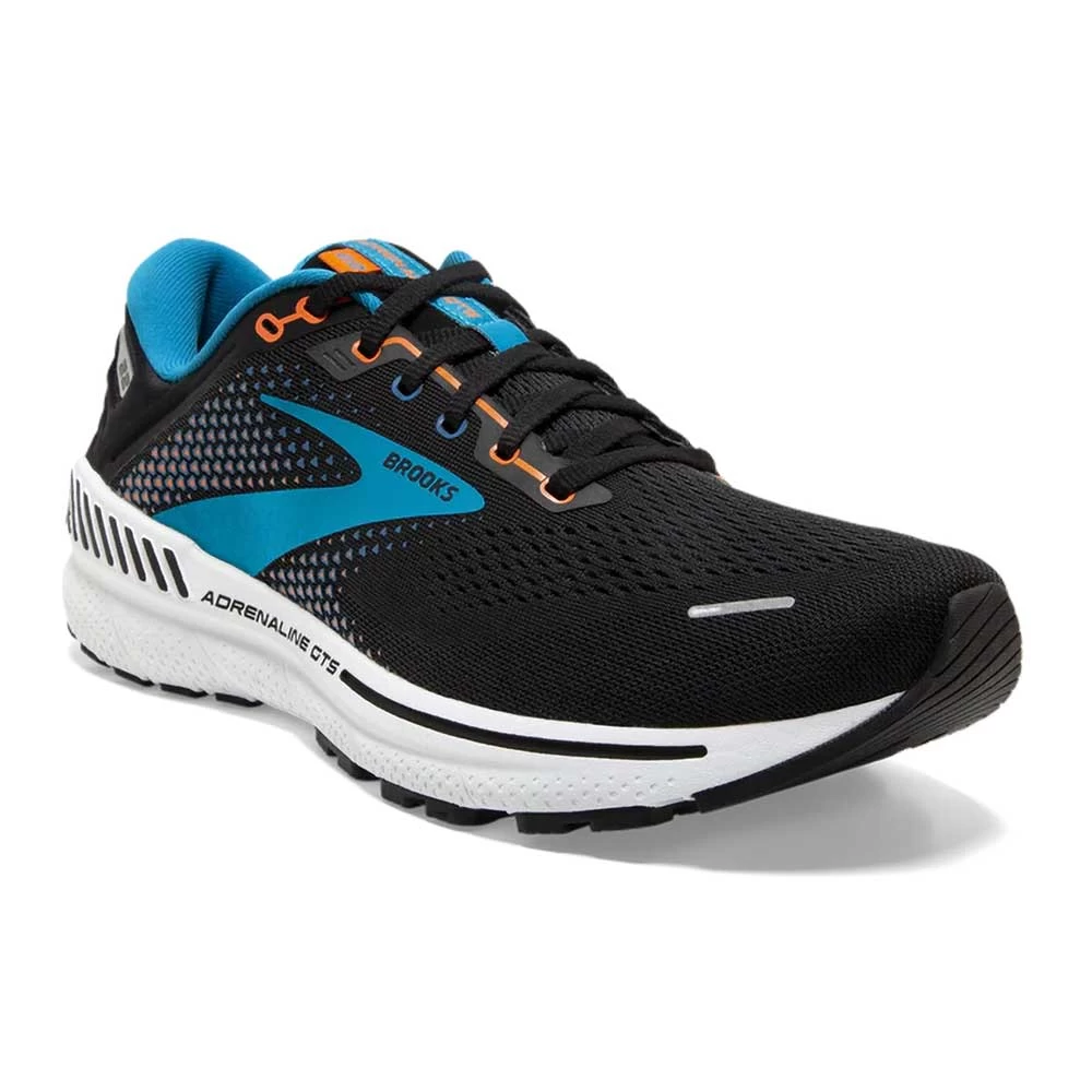 BROOKS Men's Adrenaline GTS 22 Running Shoe - Black/Blue/Orange- Regular (D) - Image 2