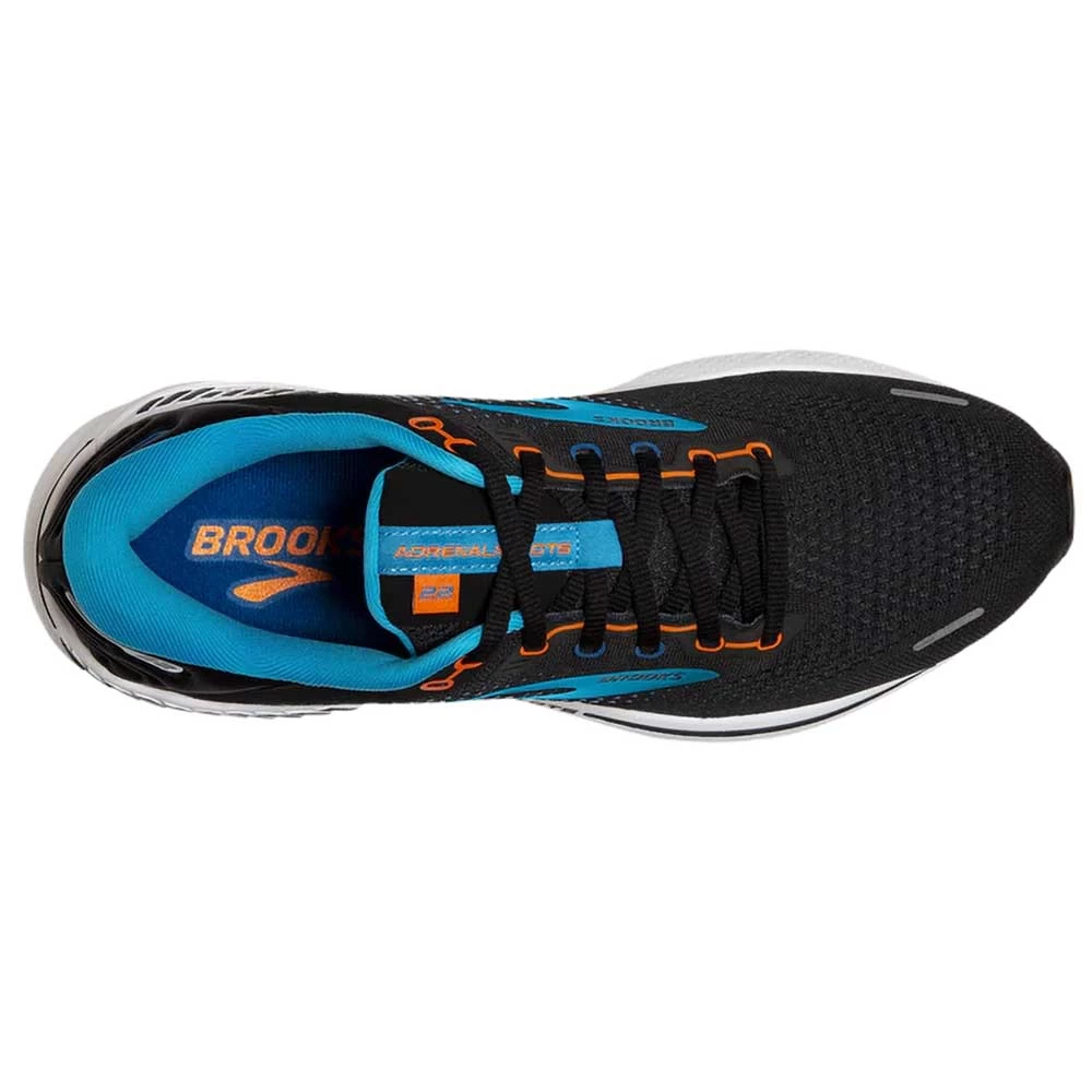 BROOKS Men's Adrenaline GTS 22 Running Shoe - Black/Blue/Orange- Regular (D) - Image 5