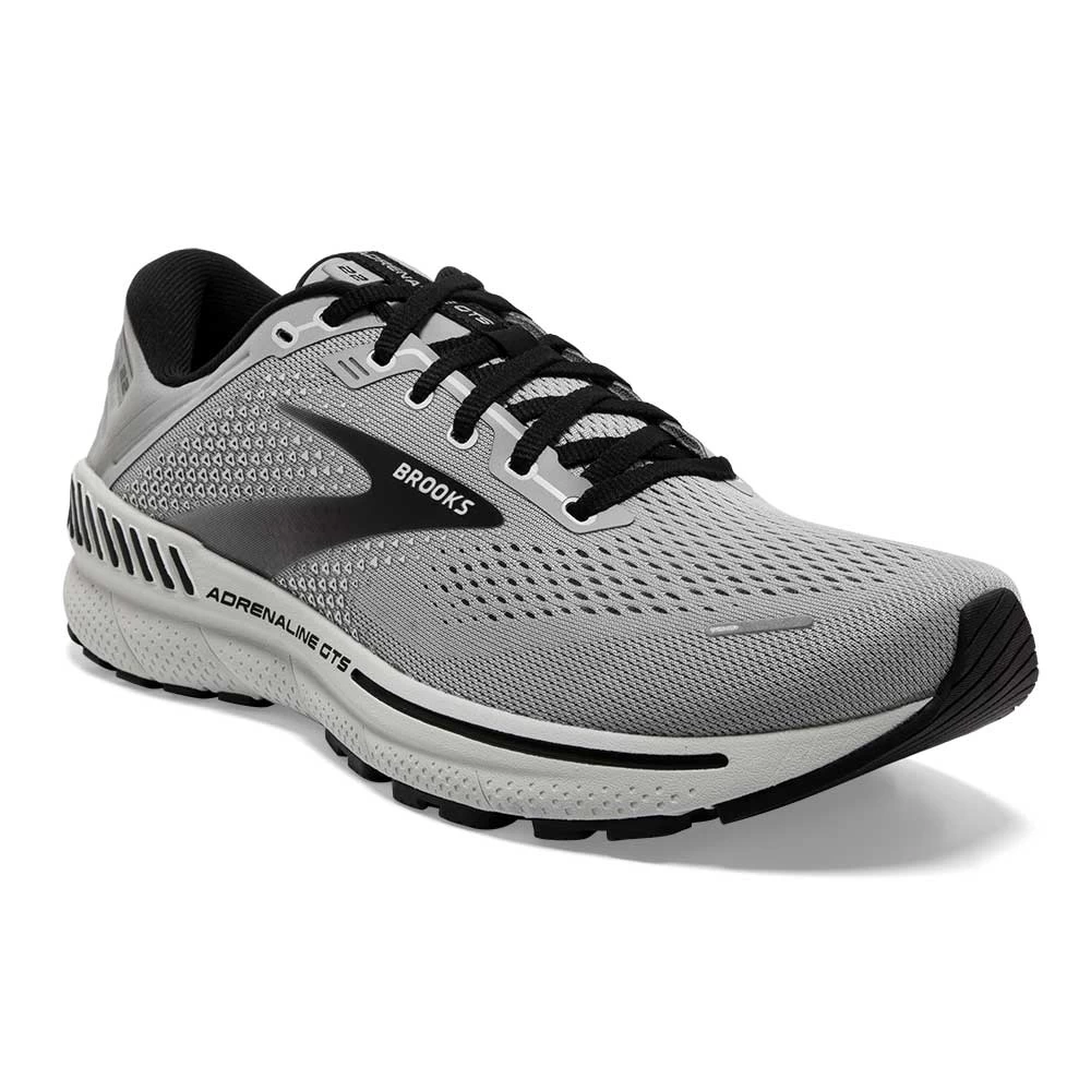 BROOKS Men's Adrenaline GTS 22 Running Shoe - Alloy/Grey/Black- Narrow (B) - Image 2
