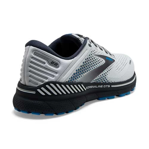 BROOKS Men's Adrenaline GTS 22 Running Shoe- Oyster/India Ink/Blue - Wide (2E) - Image 5