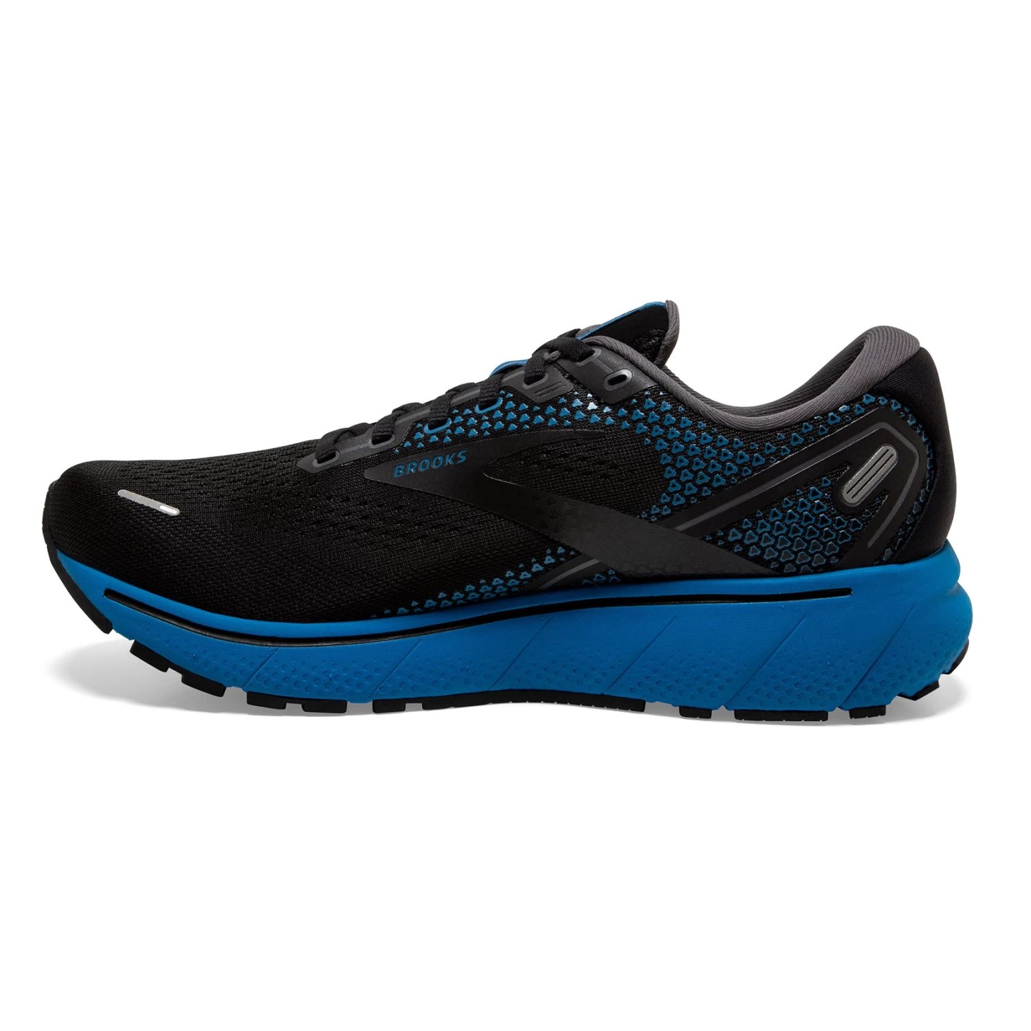 BROOKS Men's Ghost 14 Running Shoe - Black/Blackened Pearl/Blue — Regular (D) - Image 2