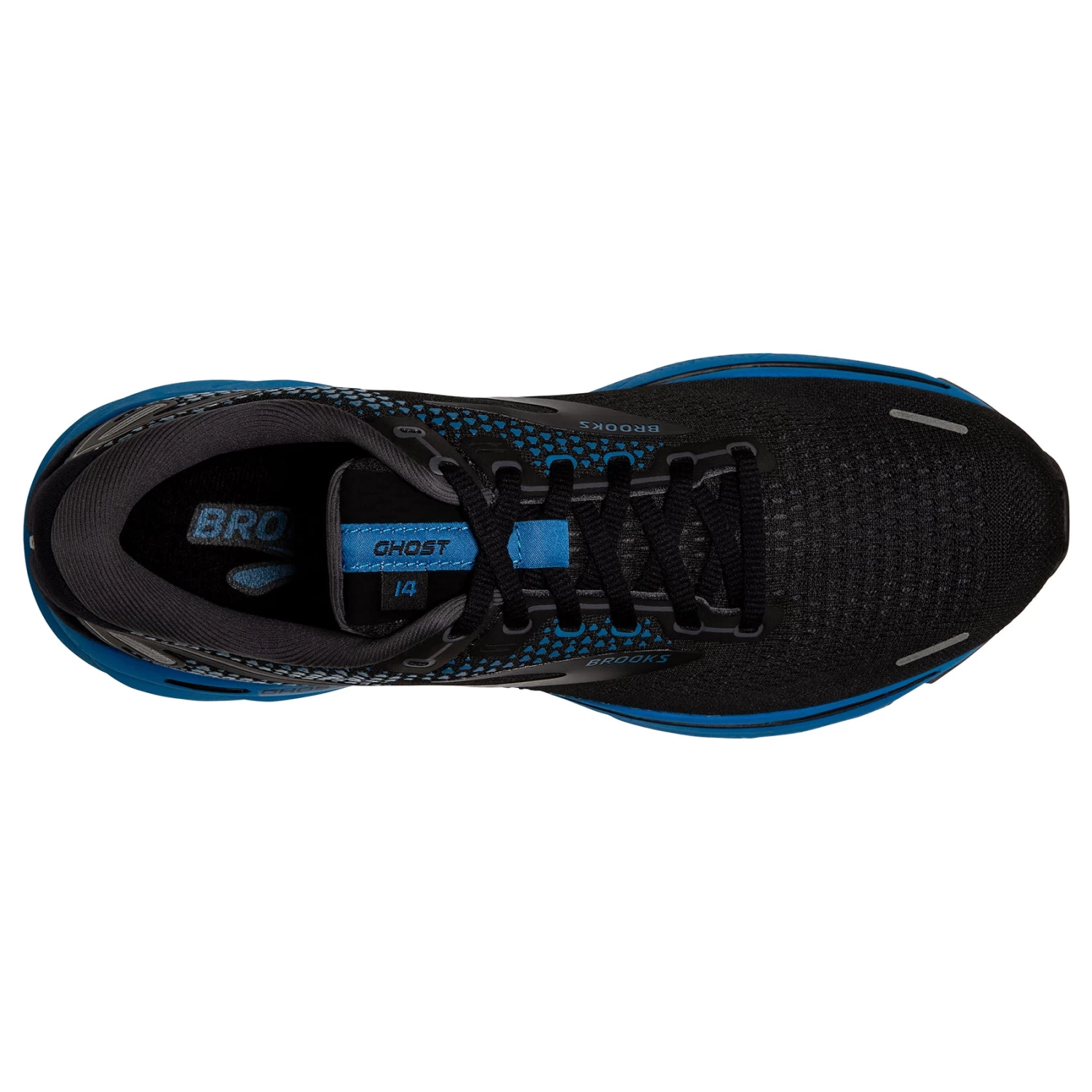 BROOKS Men's Ghost 14 Running Shoe - Black/Blackened Pearl/Blue — Regular (D) - Image 5