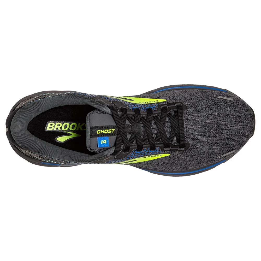 BROOKS Men's Ghost 14 Running Shoe- Black/Blue/Nightlife- Regular (D) - Image 4