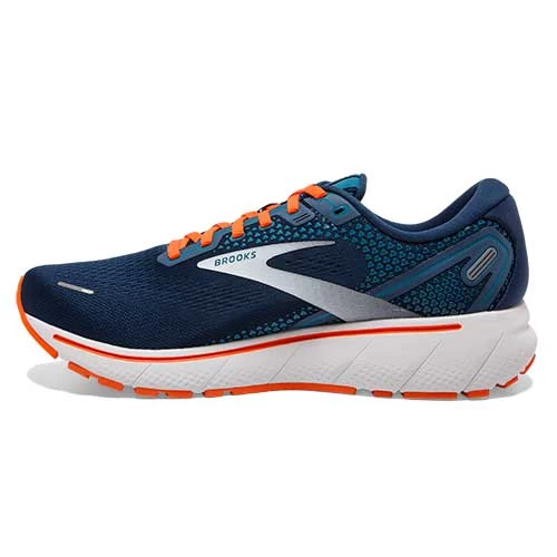 BROOKS Men's Ghost 14 Running Shoe - Titan/Teal/Flame — Regular (D) - Image 4