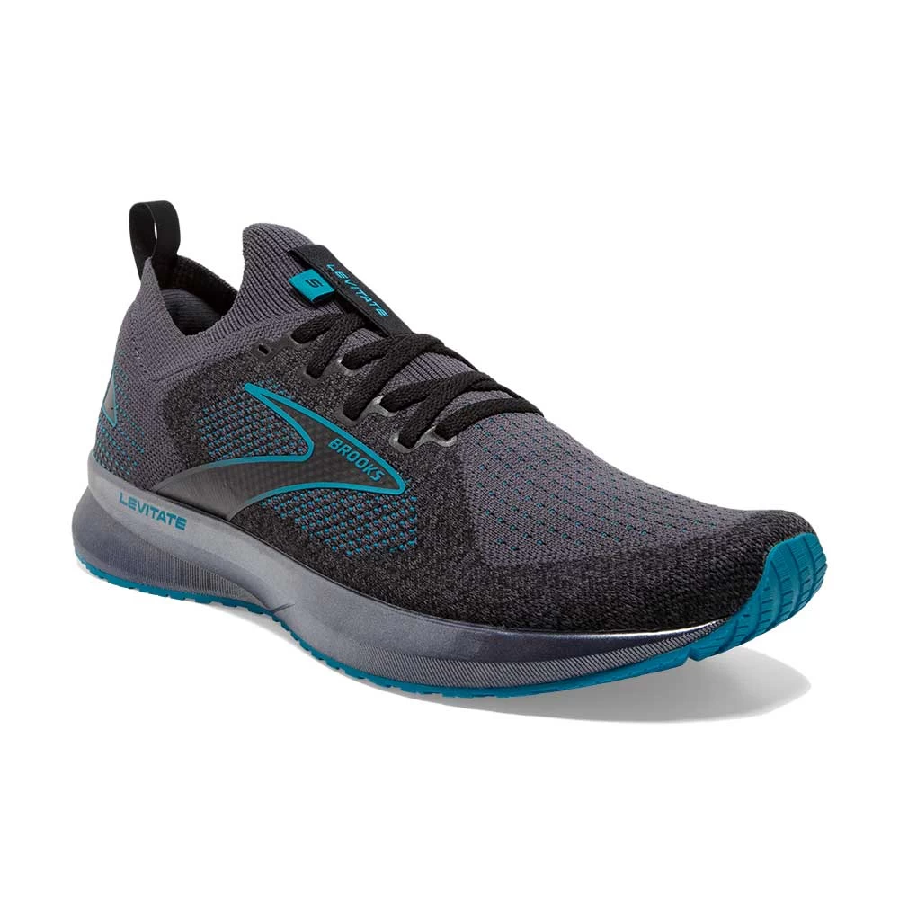 BROOKS Men's Levitate StealthFit 5 Running Shoe- Black/Ebony/Crystal Teal- Regular (D) - Image 2