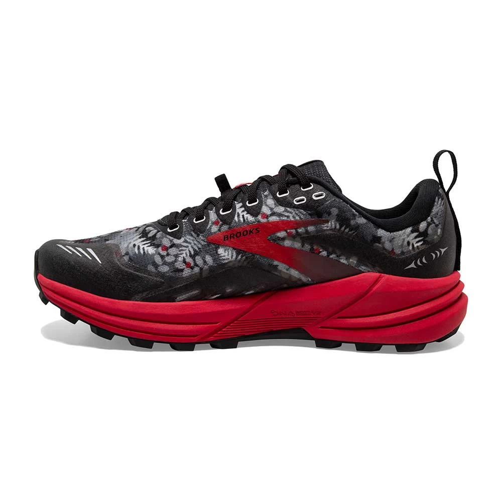 BROOKS Men's Cascadia 16 Trail Running Shoe - Black/Grey/Red - Regular (D) - Image 3