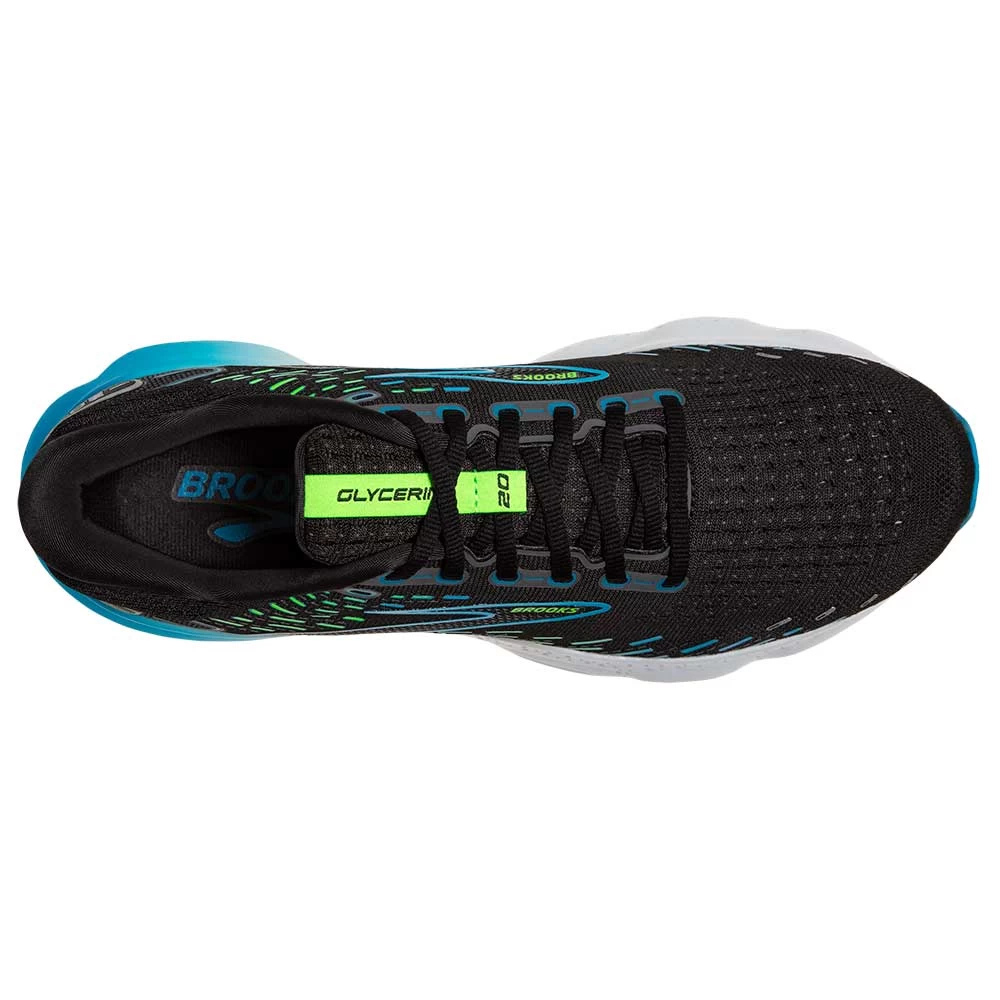 BROOKS Men's Glycerin 20 Running Shoe- Black/Hawaiian Ocean/Green - Regular (D) - Image 5