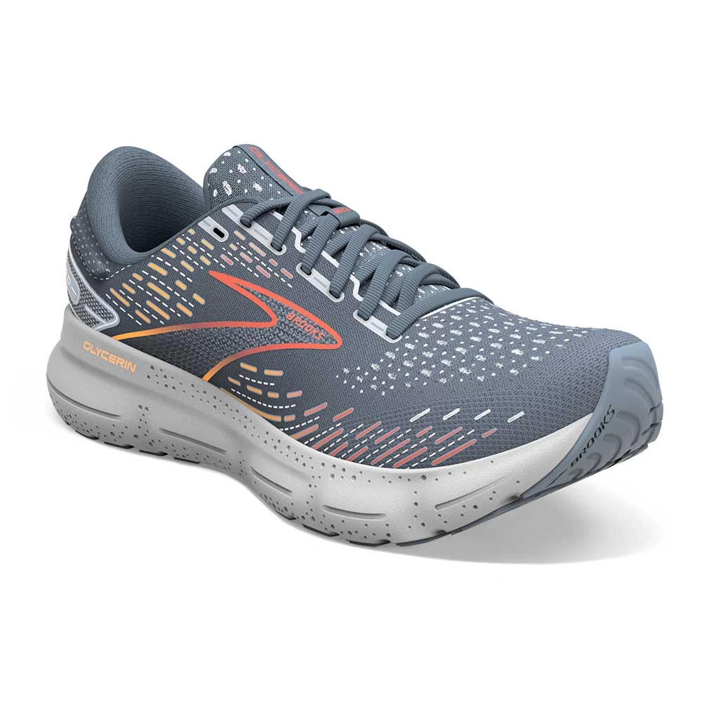 BROOKS Men's Glycerin 20 Running Shoe - Grey/Chili Oil/Orange - Regular (D) - Image 2