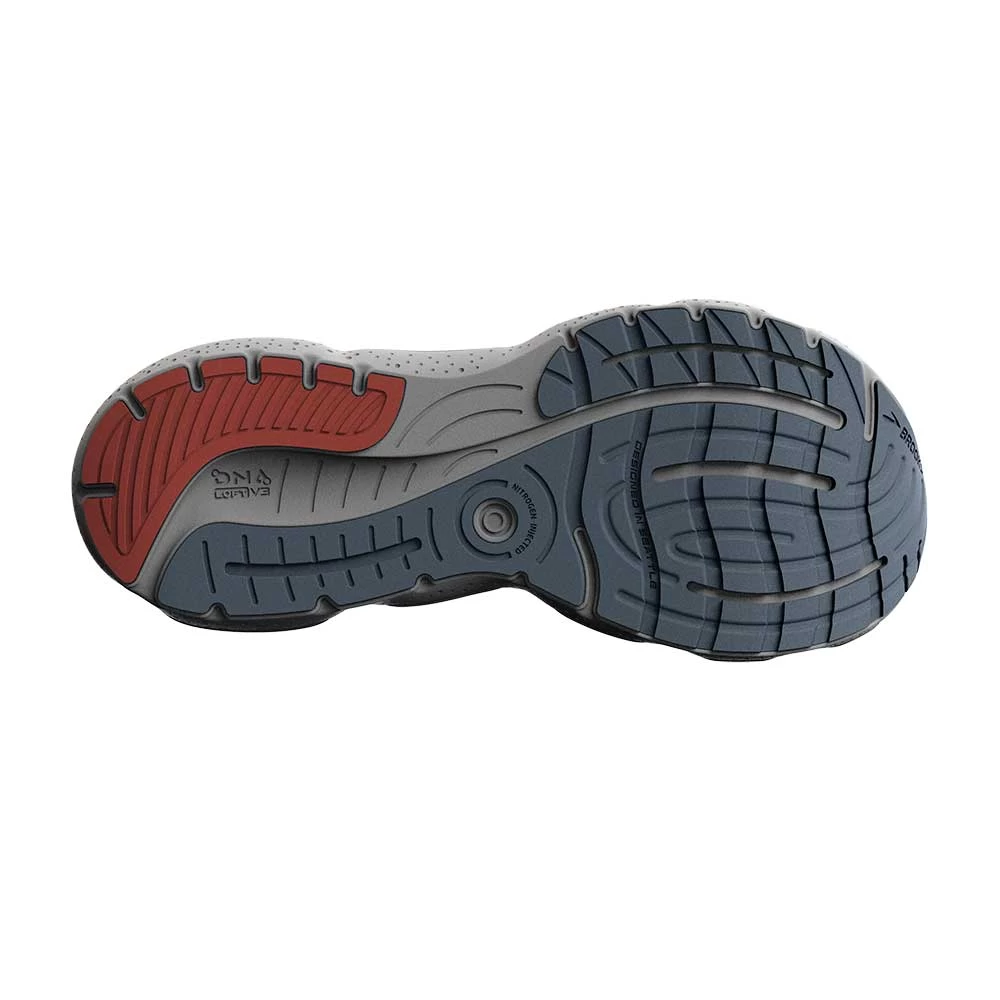 BROOKS Men's Glycerin 20 Running Shoe - Grey/Chili Oil/Orange - Regular (D) - Image 3