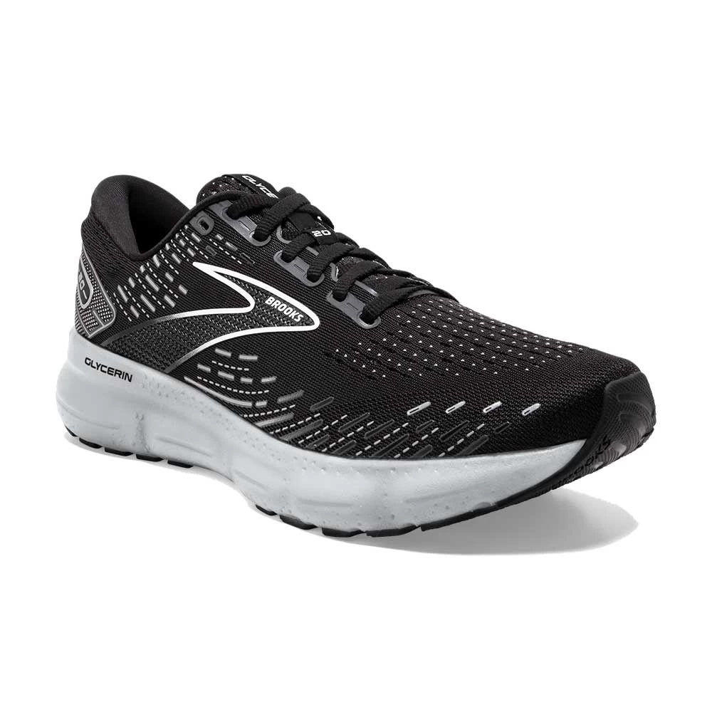BROOKS Men's Glycerin 20 Running Shoe - Black/White/Alloy - Regular (D) - Image 2