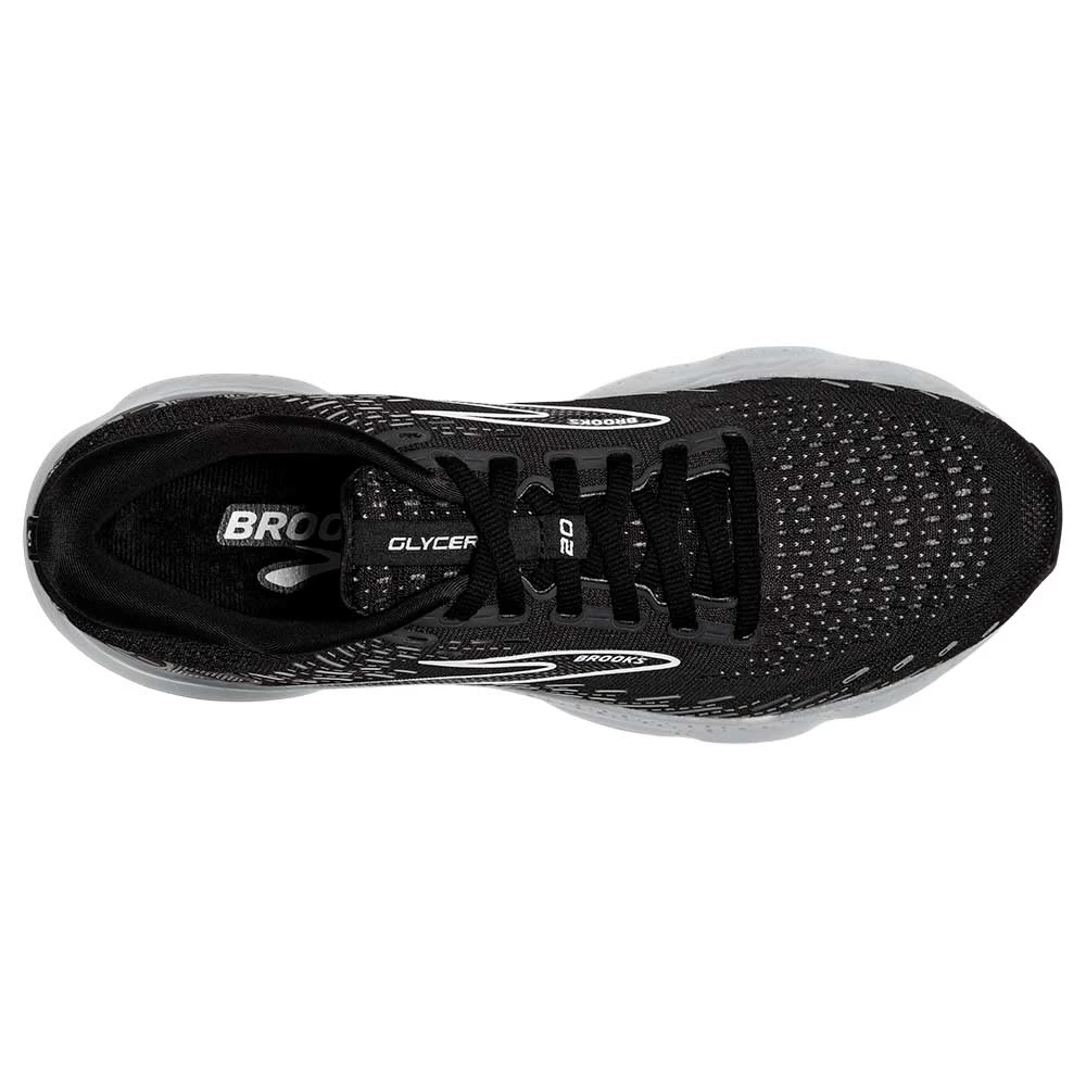 BROOKS Men's Glycerin 20 Running Shoe - Black/White/Alloy - Wide (2E) - Image 5