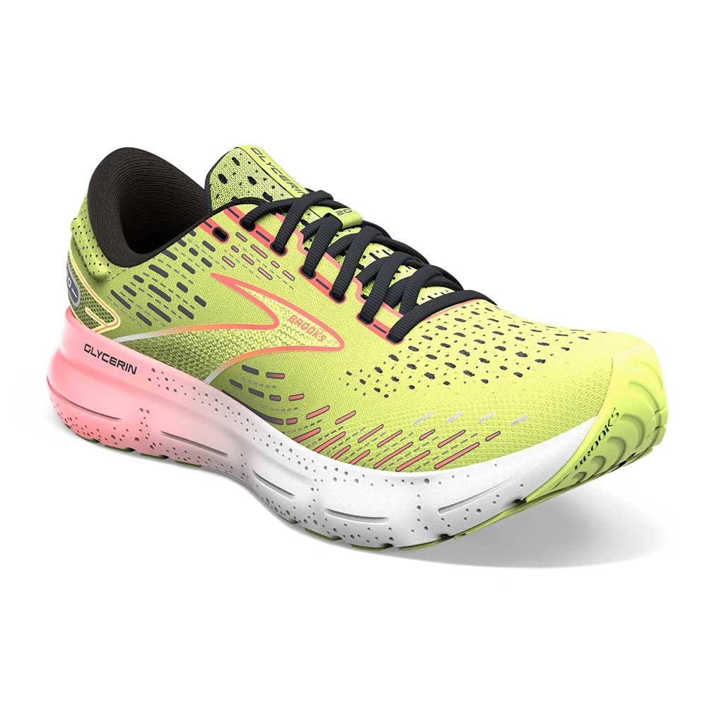 BROOKS Men's Glycerin 20 Running Shoe - Lime/Red/Ebony - Regular (D) - Image 2