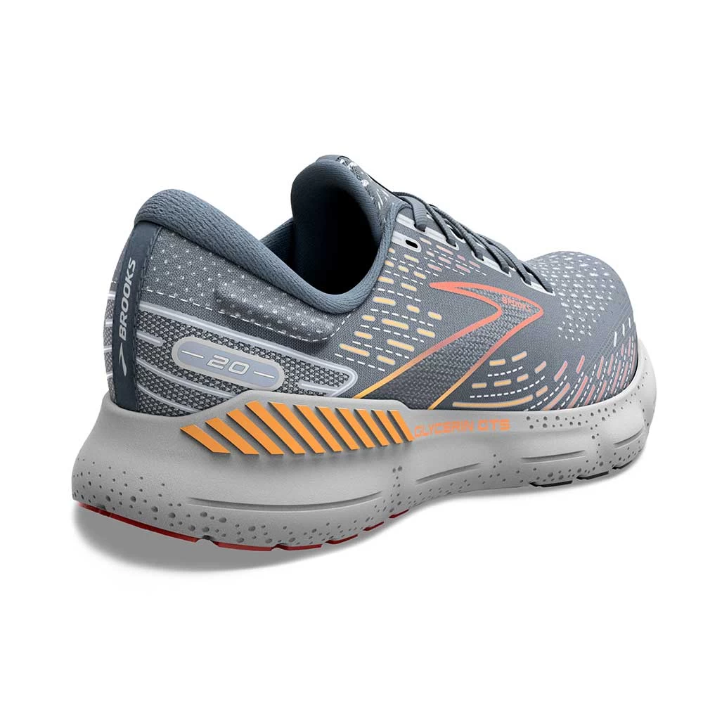 BROOKS Men's Glycerin GTS 20 Running Shoe - Grey/Chili Oil/Orange - Regular (D) - Image 4