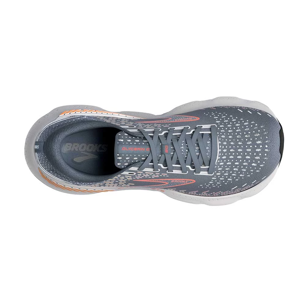 BROOKS Men's Glycerin GTS 20 Running Shoe - Grey/Chili Oil/Orange - Regular (D) - Image 5