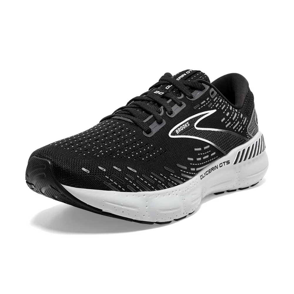 BROOKS Men's Glycerin GTS 20 Running Shoe- Black/White/Alloy- Regular (D) - Image 3