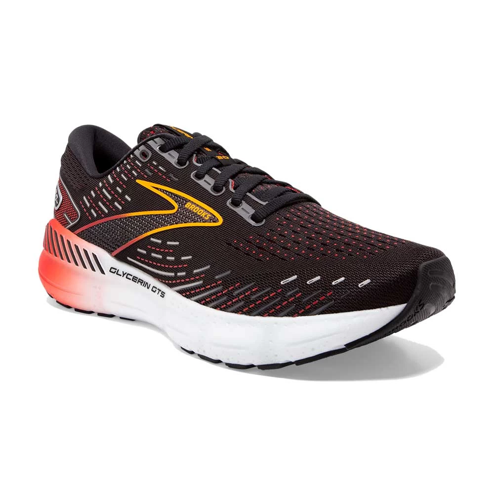BROOKS Men's Glycerin GTS 20 Running Shoe- Black/Blackened Pearl/Fiery Re- Regular (D) - Image 2