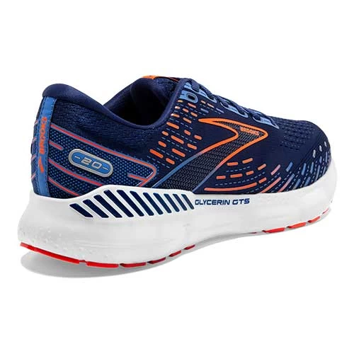 BROOKS Men's Glycerin GTS 20 Running Shoe - Blue Depths/Palace Blue/Orange - Wide (2E) - Image 4