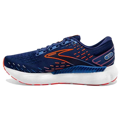 BROOKS Men's Glycerin GTS 20 Running Shoe - Blue Depths/Palace Blue/Orange - Wide (2E) - Image 2