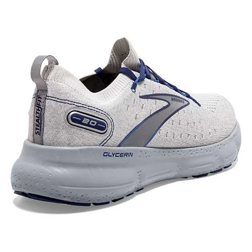 BROOKS Men's Glycerin StealthFit 20 Running Shoe - Oyster/Alloy/Blue Depths - Regular (D) - Image 4
