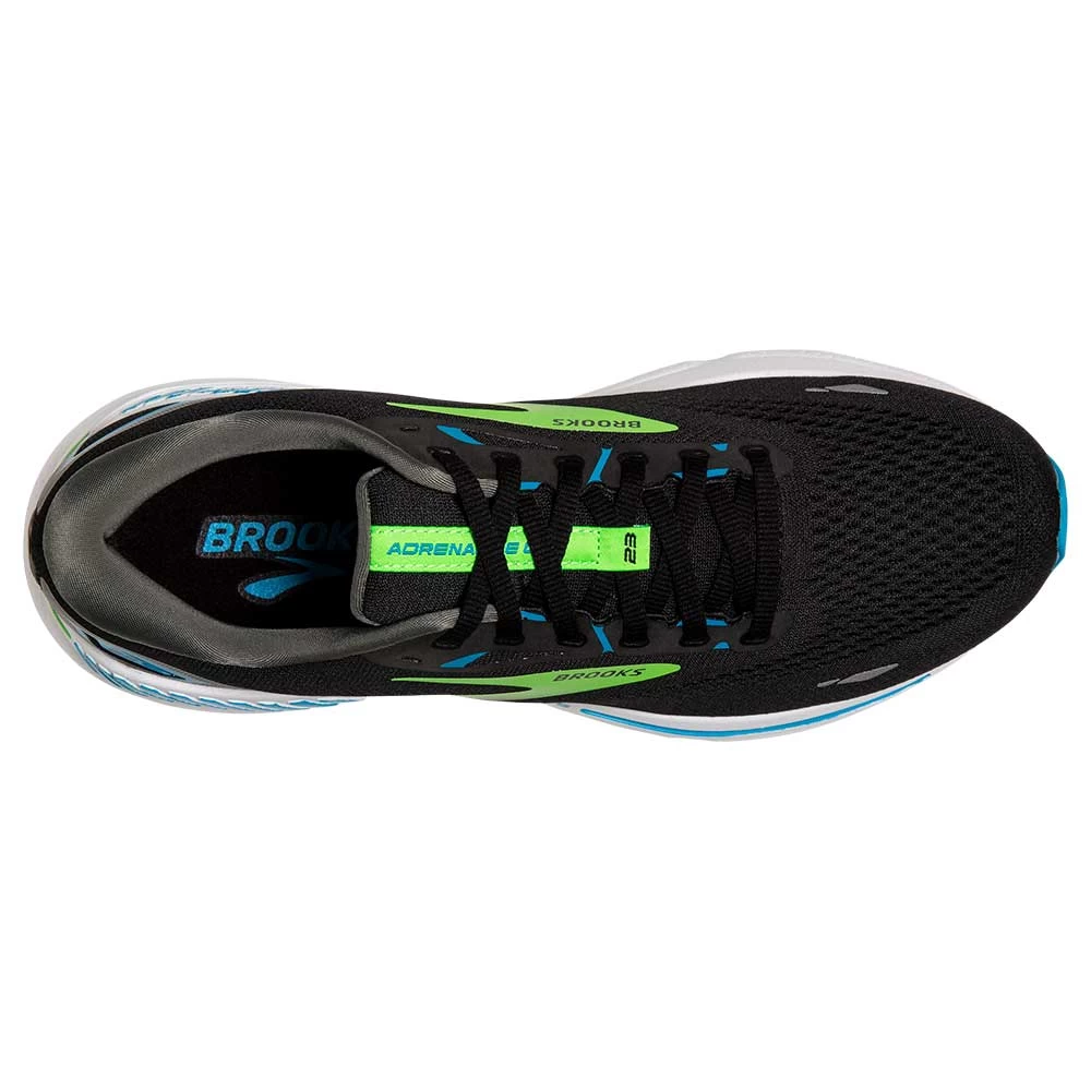 BROOKS Men's Adrenaline GTS 23 Running Shoe- Black/Hawaiian Ocean/Green- Wide (2E) - Image 6