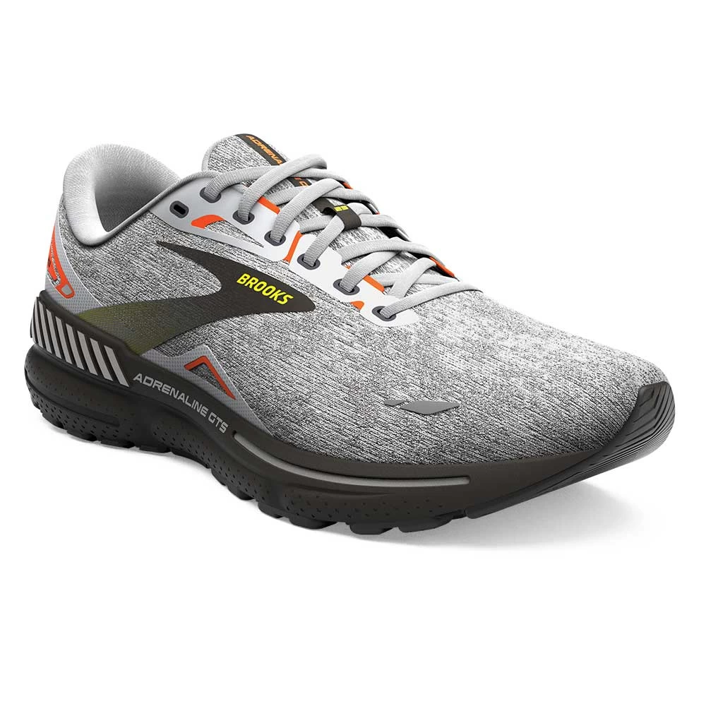 BROOKS Adrenaline GTS 23 (D) - Oyster/Black/Red Orange - Image 2