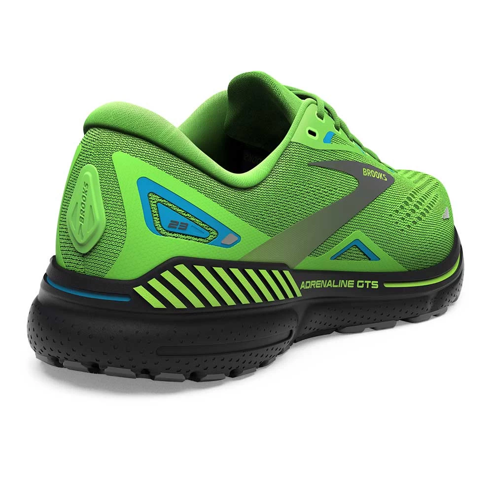 BROOKS Men's Adrenaline GTS 23 Running Shoe - Green Gecko/Grey/Atomic Blue- Wide (2E) - Image 4