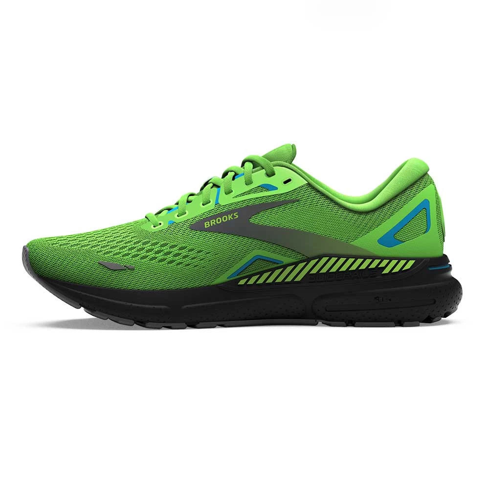 BROOKS Men's Adrenaline GTS 23 Running Shoe - Green Gecko/Grey/Atomic Blue- Regular (D) - Image 3