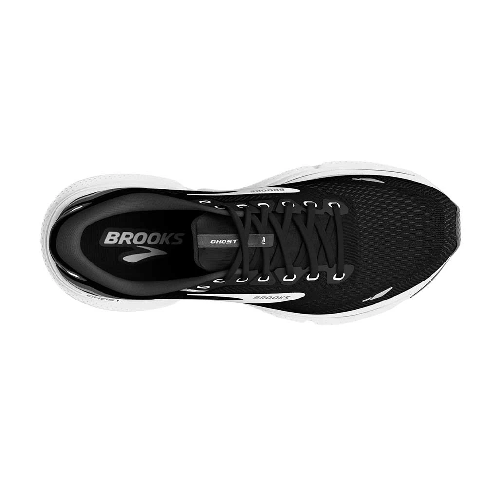 BROOKS Men's Ghost 15 Running Shoe- Black/Blackened Pearl/White- Regular (D) - Image 5