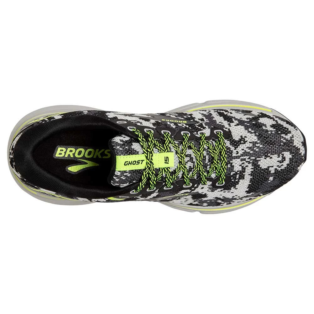 BROOKS Men's Ghost 15 Camo Running Shoe - Black/Ebony/Nightlife - Regular (D) - Image 5