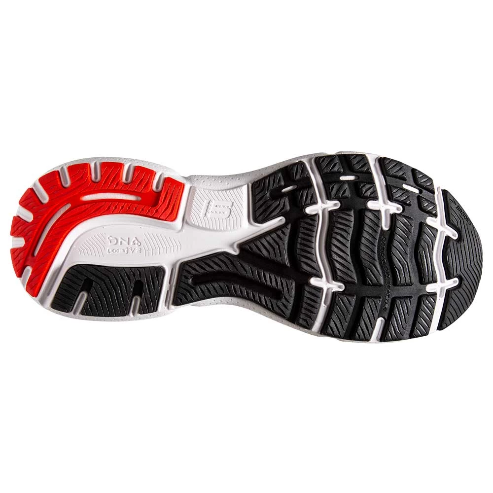 BROOKS Men's Ghost 15 Running Shoe- White/Black/Flame - Image 7