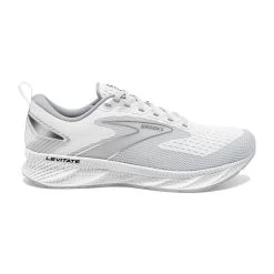 BROOKS Men's Levitate 6 Running Shoe - Bright White/Oyster Mushroom- Regular (D)