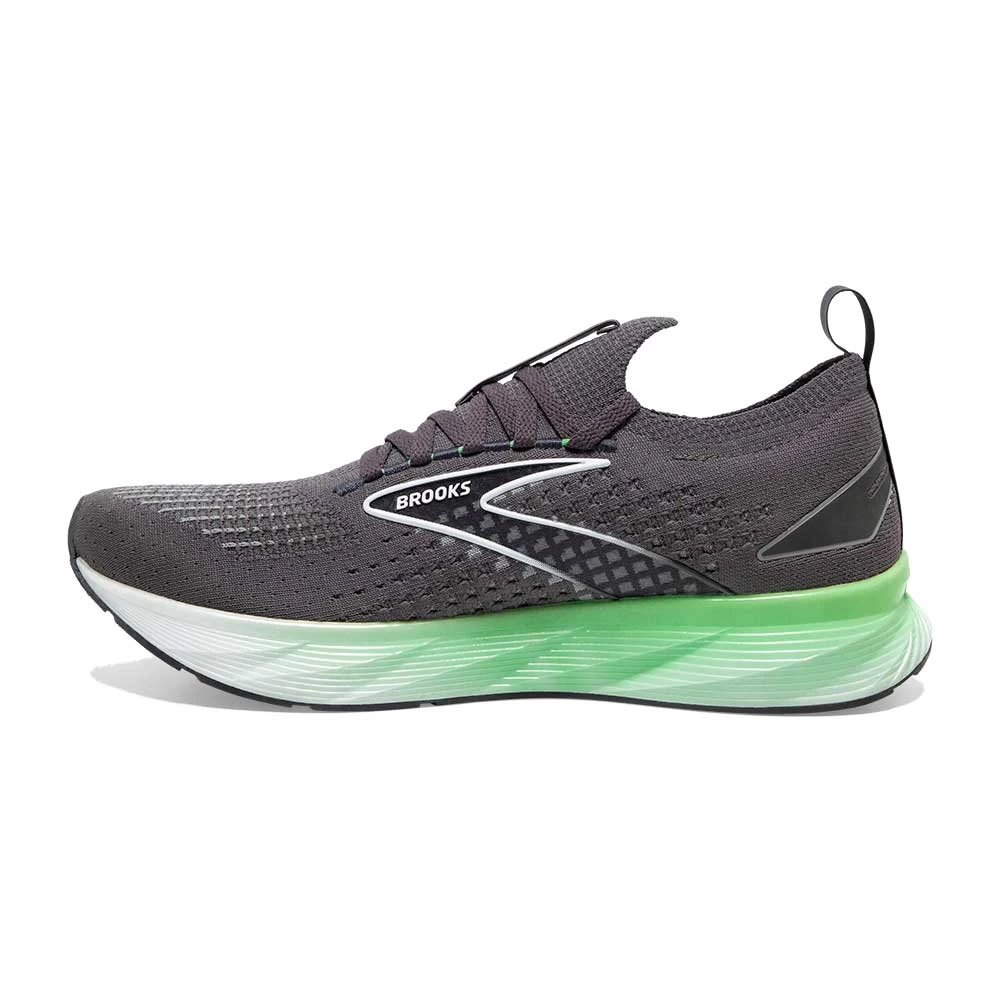 BROOKS Men's Levitate StealthFit 6 Running Shoe- Blackened Pearl/Green/White- Regular (D) - Image 4
