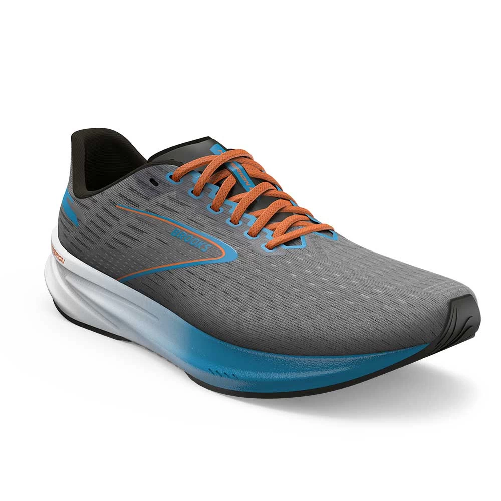 BROOKS Men's Hyperion Running Shoe - Grey/Atomic Blue/Scarlet - Regular (D) - Image 2