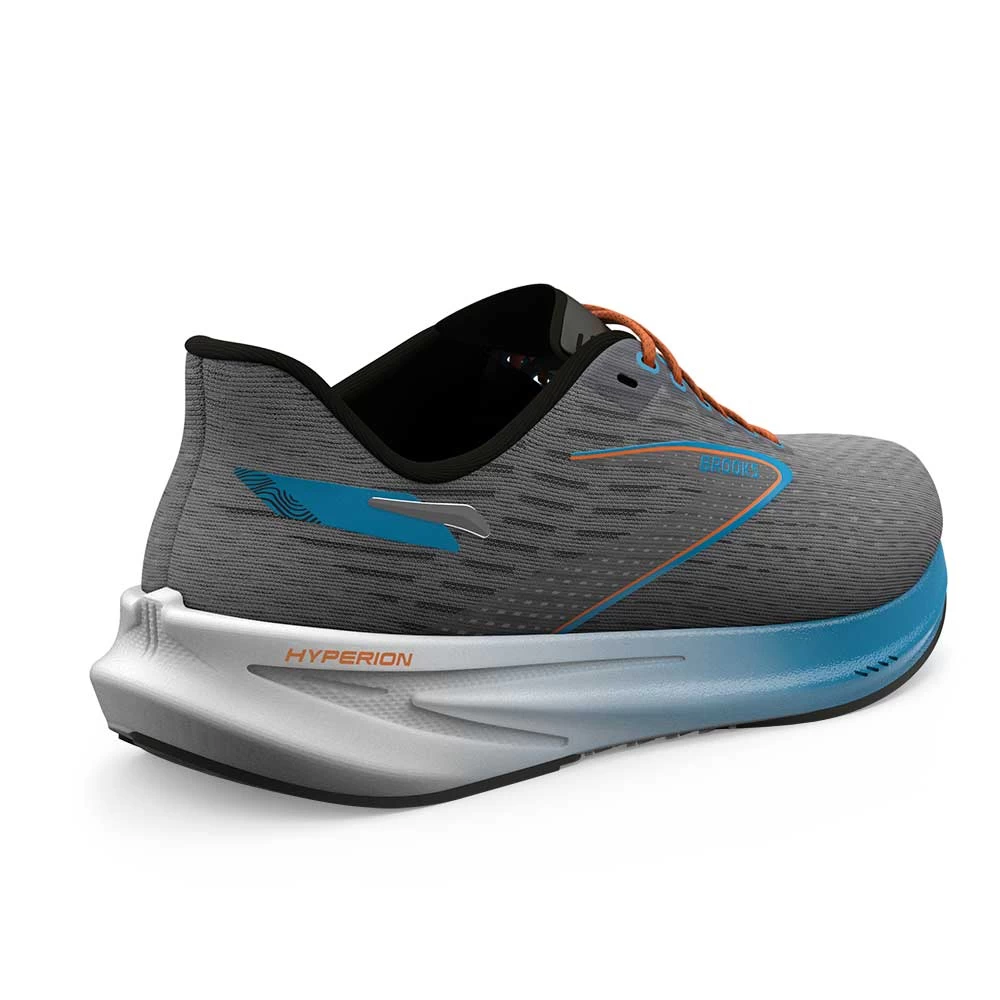 BROOKS Men's Hyperion Running Shoe - Grey/Atomic Blue/Scarlet - Regular (D) - Image 3