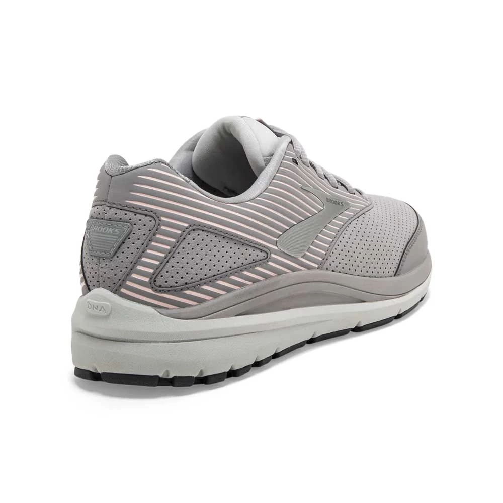 BROOKS Women's Addiction Walker Suede - Alloy/Oyster/Peach- Wide (D) - Image 3