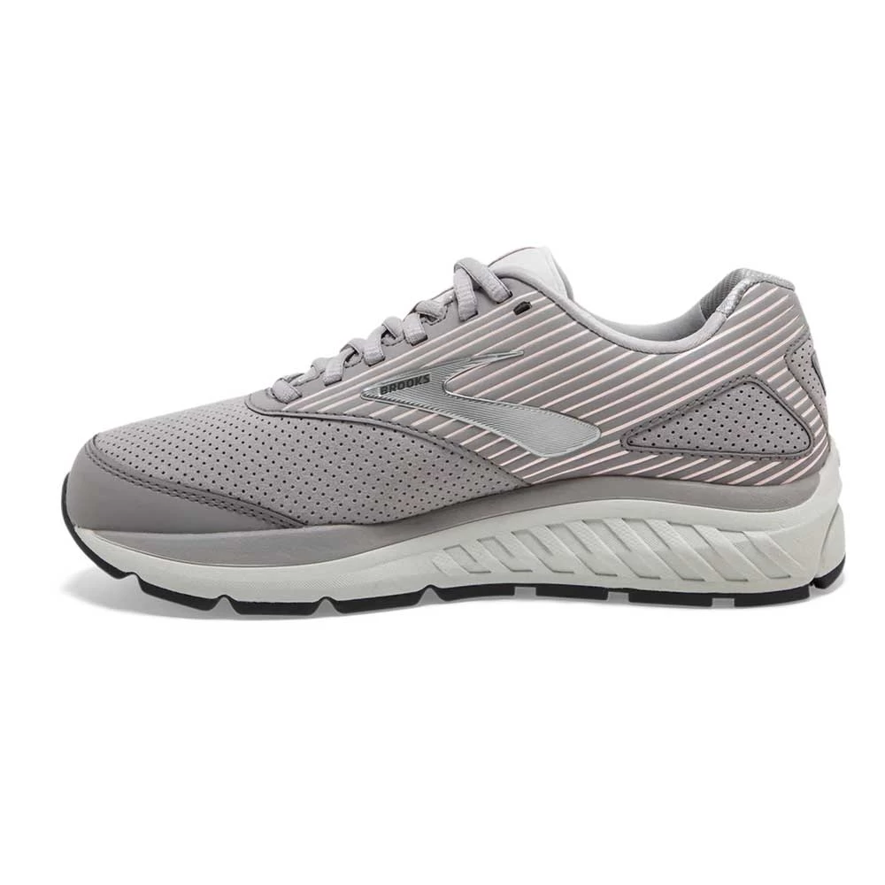 BROOKS Women's Addiction Walker Suede - Alloy/Oyster/Peach- Wide (D) - Image 4