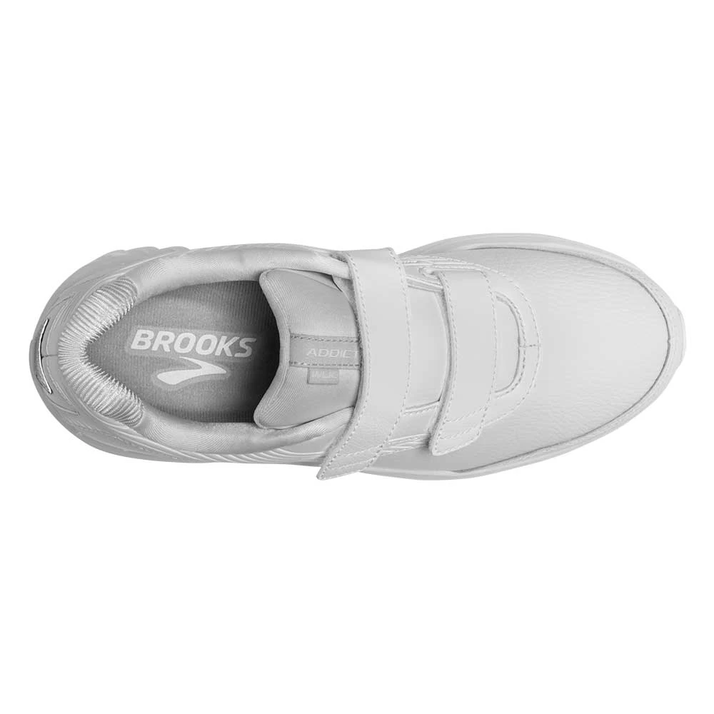 BROOKS Women's Addiction Walker V-Strap 2 Walking Shoe - White/White- Extra Wide (EE) - Image 3