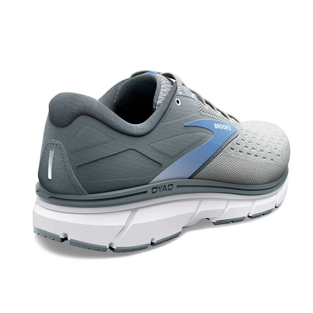 BROOKS Women's Dyad 11 Running Shoe- Grey/White/Blue - Wide (D) - Image 4