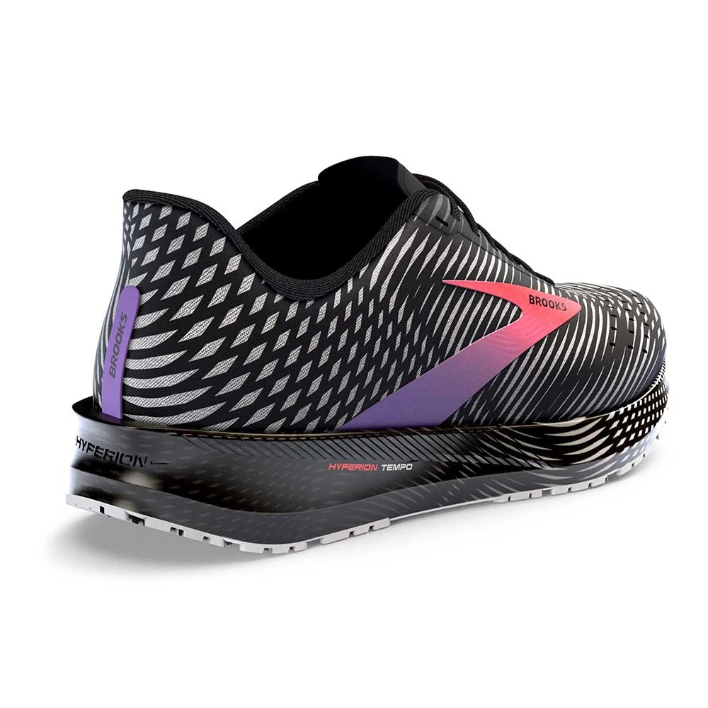 BROOKS Women's Hyperion Tempo Running Shoe- Black/Coral/Purple - Regular (B) - Image 3