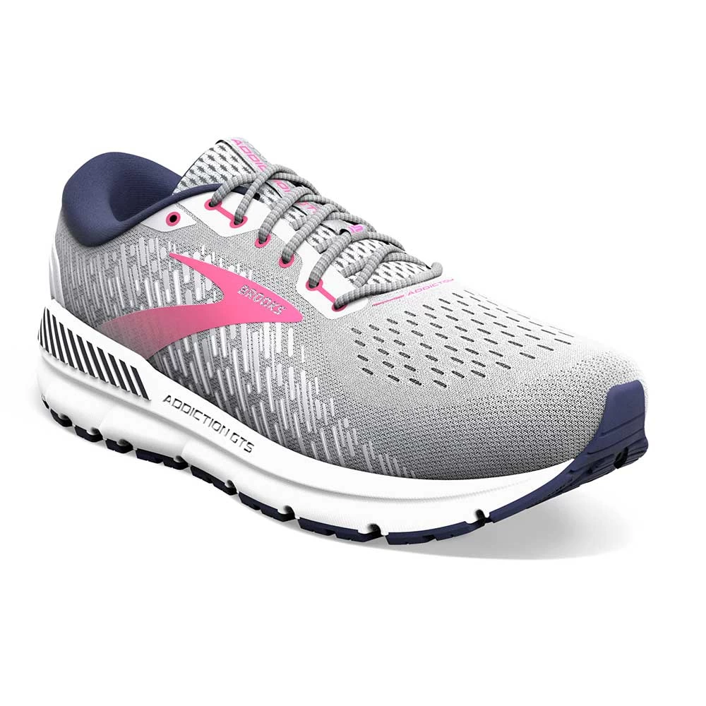 BROOKS Women's Addiction GTS 15 Running Shoe- Oyster/Peacoat/Lilac Rose - Wide (D) - Image 4