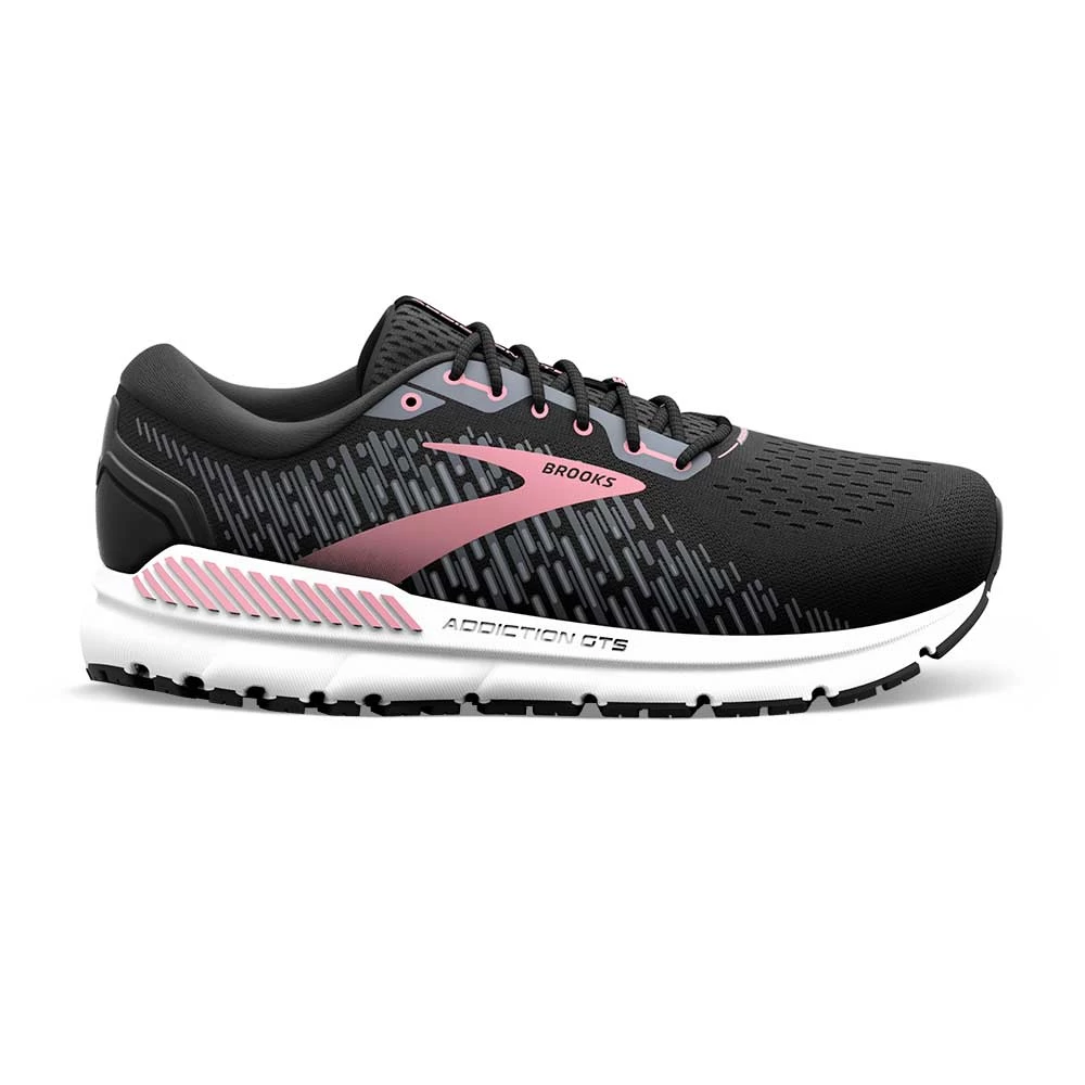 BROOKS Women's Addiction GTS 15 Running Shoe- Black/Ebony/Mauvewood- Extra Wide (2E)