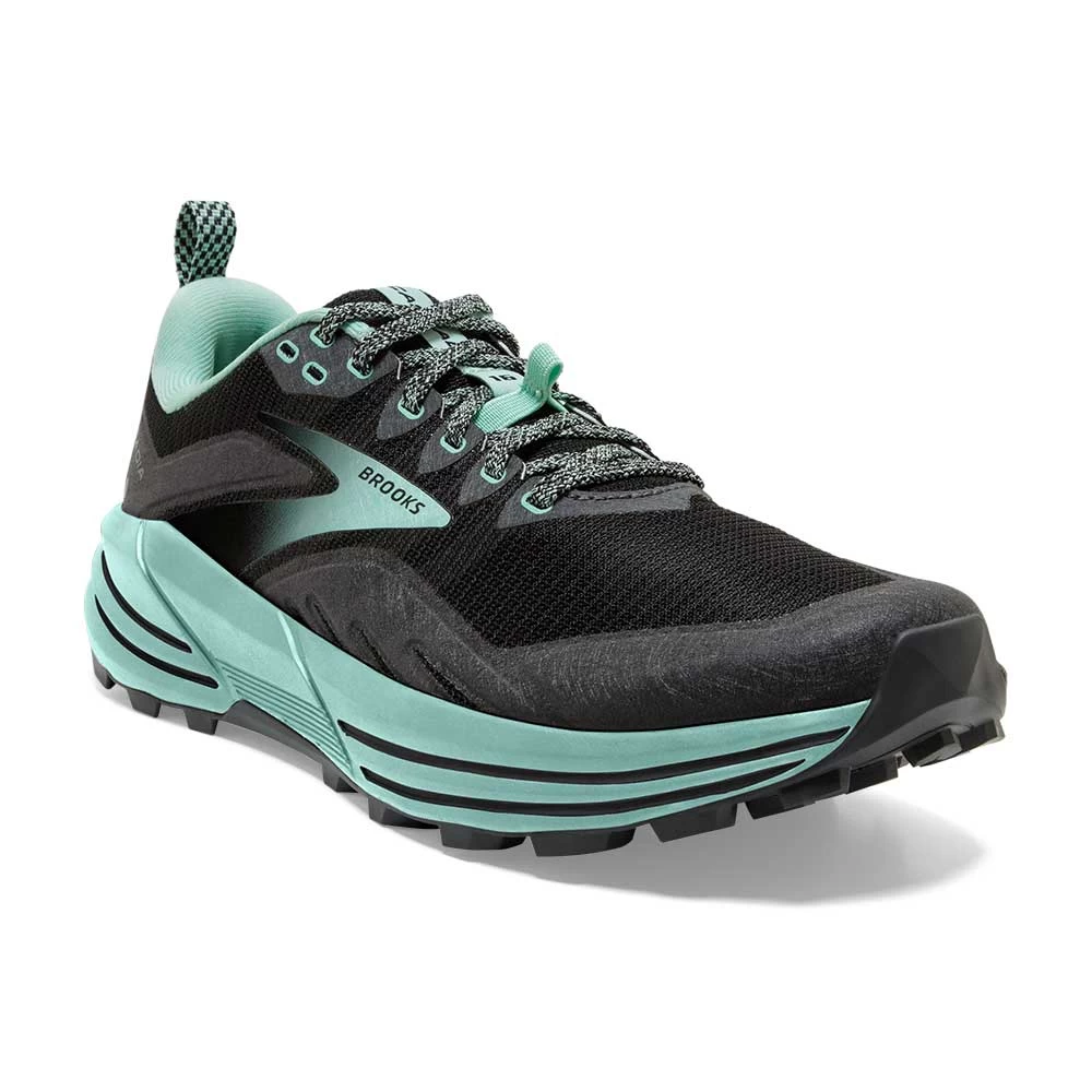 BROOKS Women's Cascadia 16 Trail Shoe- Black/Ebony/Yucca - Wide (D) - Image 2