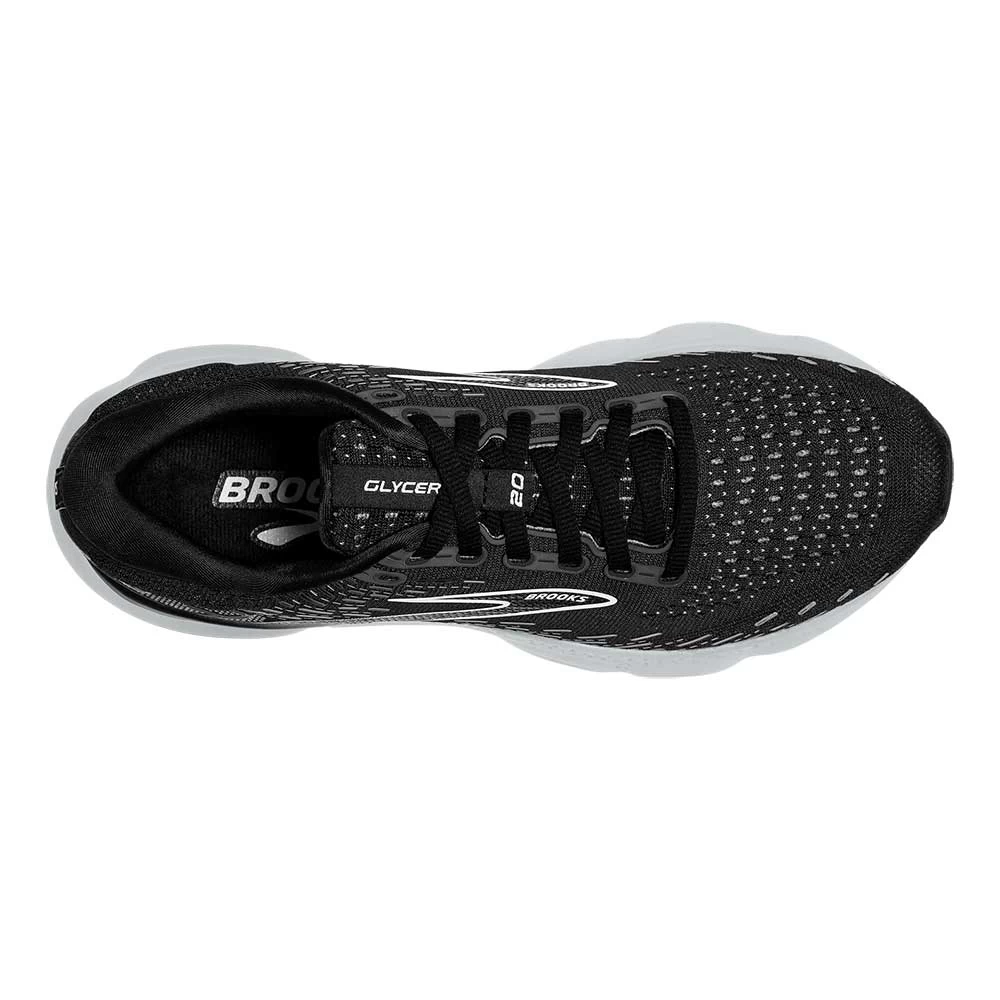 BROOKS Women's Glycerin 20 Running Shoe - Black/White/Alloy - Wide (D) - Image 6