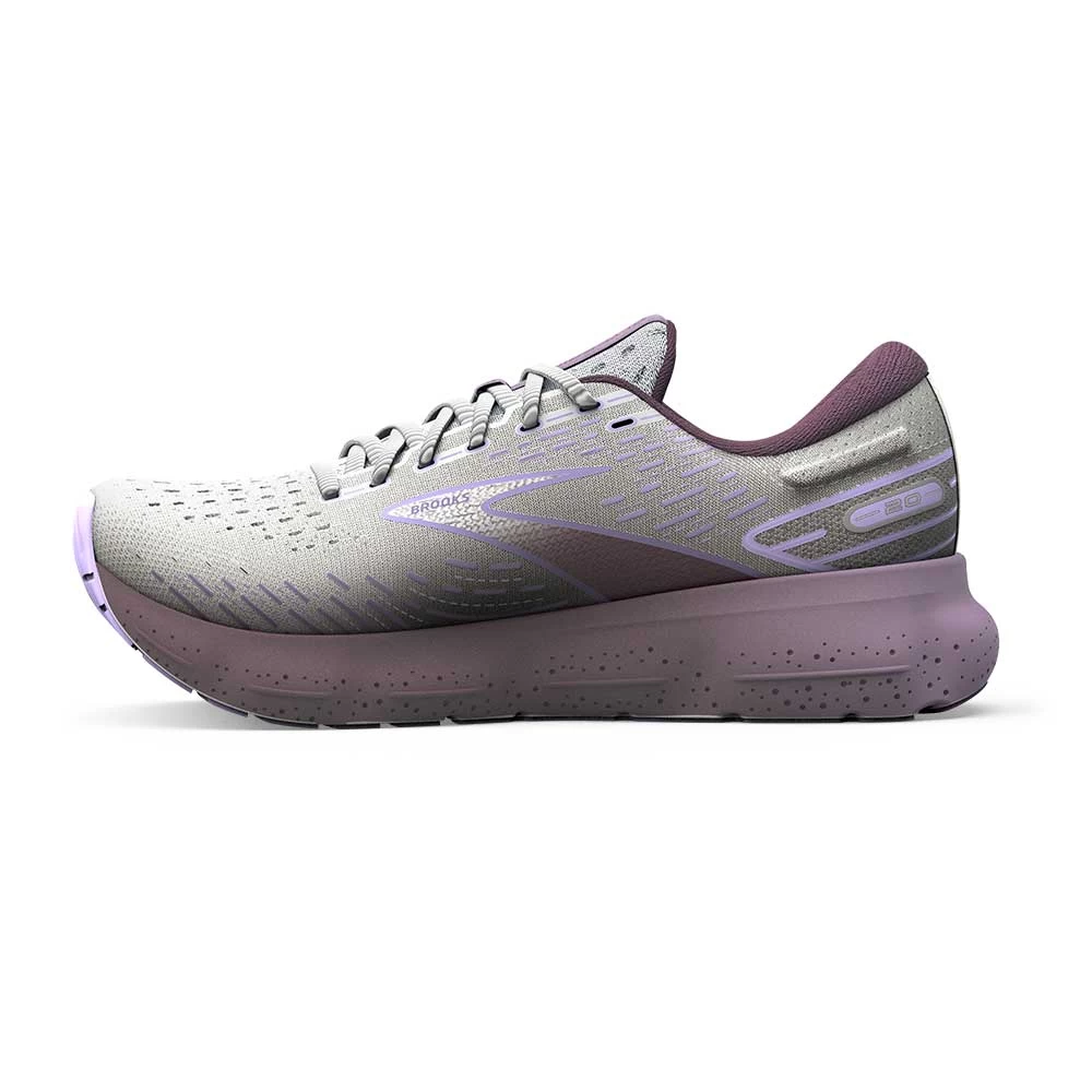 BROOKS Women's Glycerin 20 Running Shoe- White/Orchid/Lavender - Regular (B) - Image 3